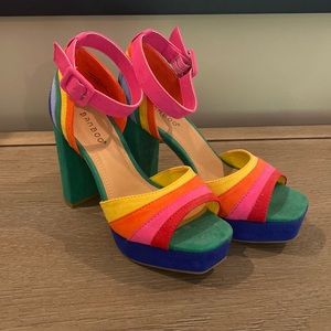 Rainbow platform heels